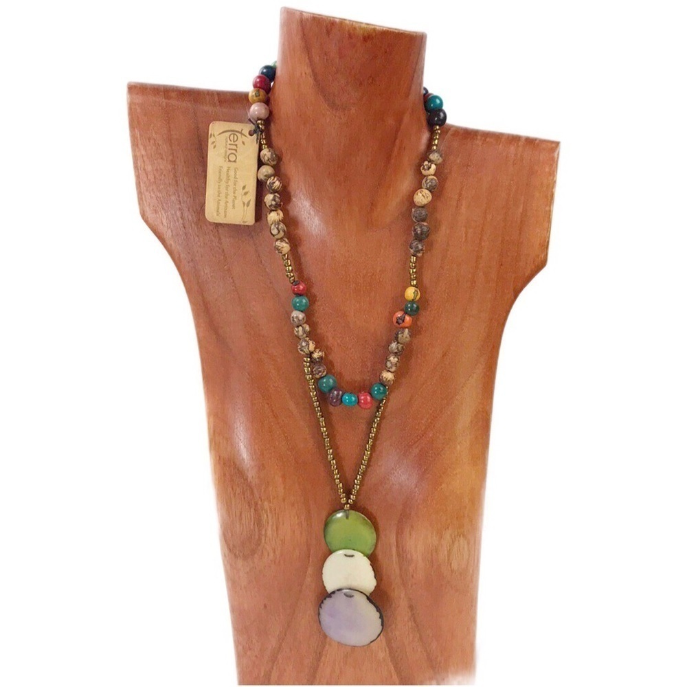 Natural Materials Layered Look Necklace #3
